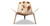 Tripod Chair, Brown & White Cowhide/Walnut