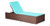 Hanalei 2-pc Outdoor Sunbed, Espresso Wicker/Turquoise