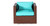 Hilo 2-pc Armchair Set, Espresso Wicker/Turquoise