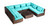 Oahu 9-pc Outdoor, Espresso Wicker/Turquoise