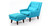 Stuart Chair & Ottoman, Deco Blue