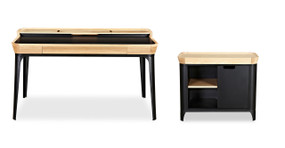 Garbo Desk & Cabinet Set, Ash/Black