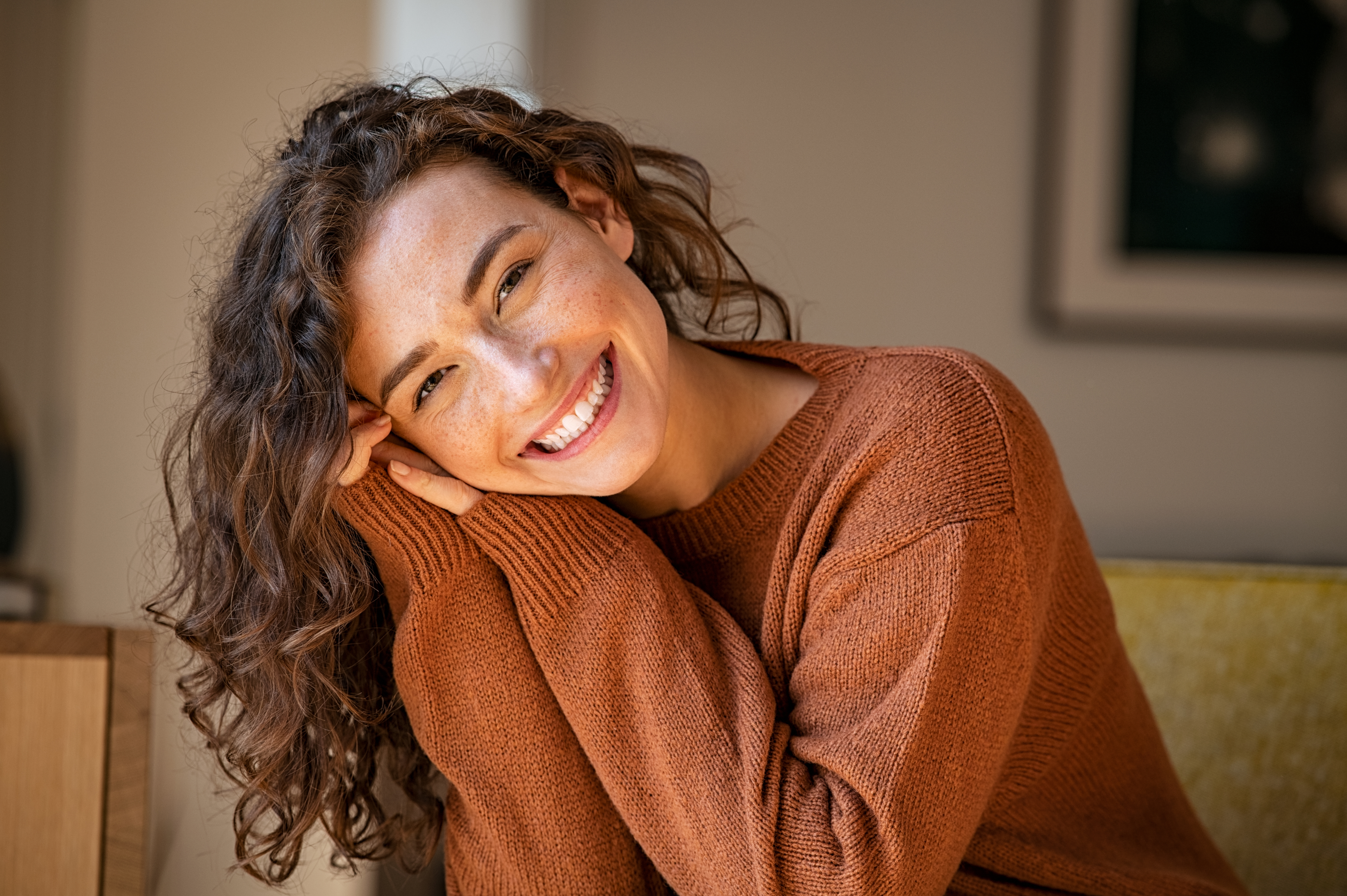 Woman smilling