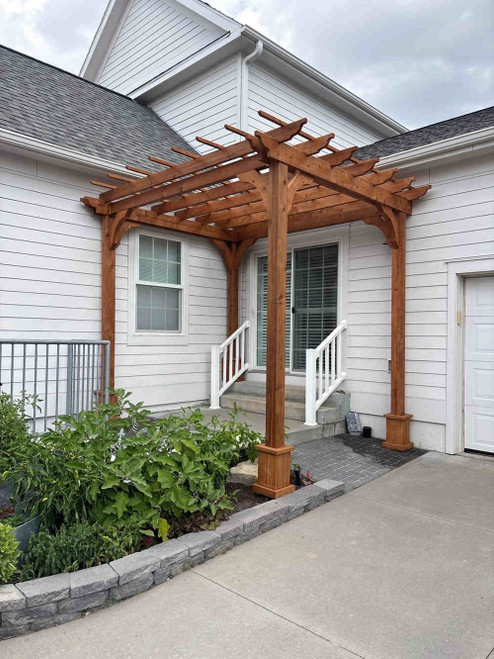 10'x8' Classic Cedar Pergola Entryway, Lincoln, Nebraska