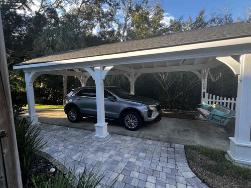 Spacious carport protecting vehicle from the outdoor elements
