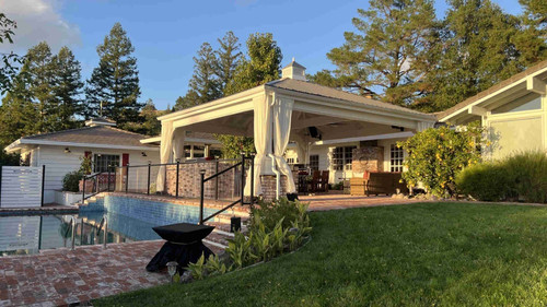 24'3.75"x 22'3.75" Pressure Treated Pine Hip Roof Pavilion, Diablo, California