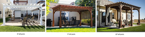 8', 9' and 10' tall posts on Serenity Pergola