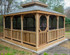 Screened in Western Red Cedar square gazebo kit with vented roof and floor (deck) Screened in Western Red Cedar square gazebo kit with vented roof and floor (deck)