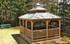 Large rectangular screened in wood gazebo kit