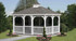 Rectangle vinyl on wood gazebo kit with deck and screens