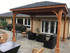 14-3" x 11'-0" roof span Red Cedar Pavilion - Traditional Roof / 6"x6" sq. columns extended length / Electrical kit / Heavy Duty Anchors / Black roof shingles / Sealant/stain combo by Sikkens #77 Red Cedar / San Rafael, CA. 14-3" x 11'-0" roof span Red Cedar Pavilion - Traditional Roof / 6"x6" sq. columns extended length / Electrical kit / Heavy Duty Anchors / Black roof shingles / Sealant/stain combo by Sikkens #77 Red Cedar / San Rafael, CA.