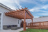 12x14 wall-mounted Serenity Cedar Pergola Kit, customer stained, Valparaiso, IN 12x14 wall-mounted Serenity Cedar Pergola Kit, customer stained, Valparaiso, IN