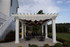 26x16 structural fiberglass composite pergola kit / 12" sq. columns / Infinity Canopy™ featuring Sunbrella™ Fabric Burgundy and Linen / Middletown, MD