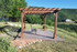 10x14 red cedar pergola (stained) creates a hilltop setting in Bountiful, UT.