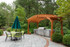 16x8 curved pergola over outdoor kitchen, East Stroudsburg, PA