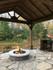 Customer photo shows operating fire pit. Open gable design and functional cupola provide adequate ventilation.