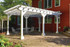 White painted Manor Pergola Kit, six 6x6 posts, corner braces White painted Manor Pergola Kit, six 6x6 posts, corner braces