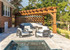18x18x25 Rough Sawn Triangle Pergola with Custom Privacy Wall, Chapin, South Carolina