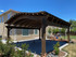 22x25 Wave Pavilion, Morgan Hill, CaliforniaWave Pavilion, Roof span 22x25, Cedar color stain, Asphalt shingle roof Rustic Black Morgan Hill, CA