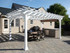 10 x 16 Classic Vinyl Pergola with East Ridge Cocoa Premium Retractable Canopy in Hudson NH 10 x 16 Classic Vinyl Pergola with East Ridge Cocoa Premium Retractable Canopy in Hudson NH