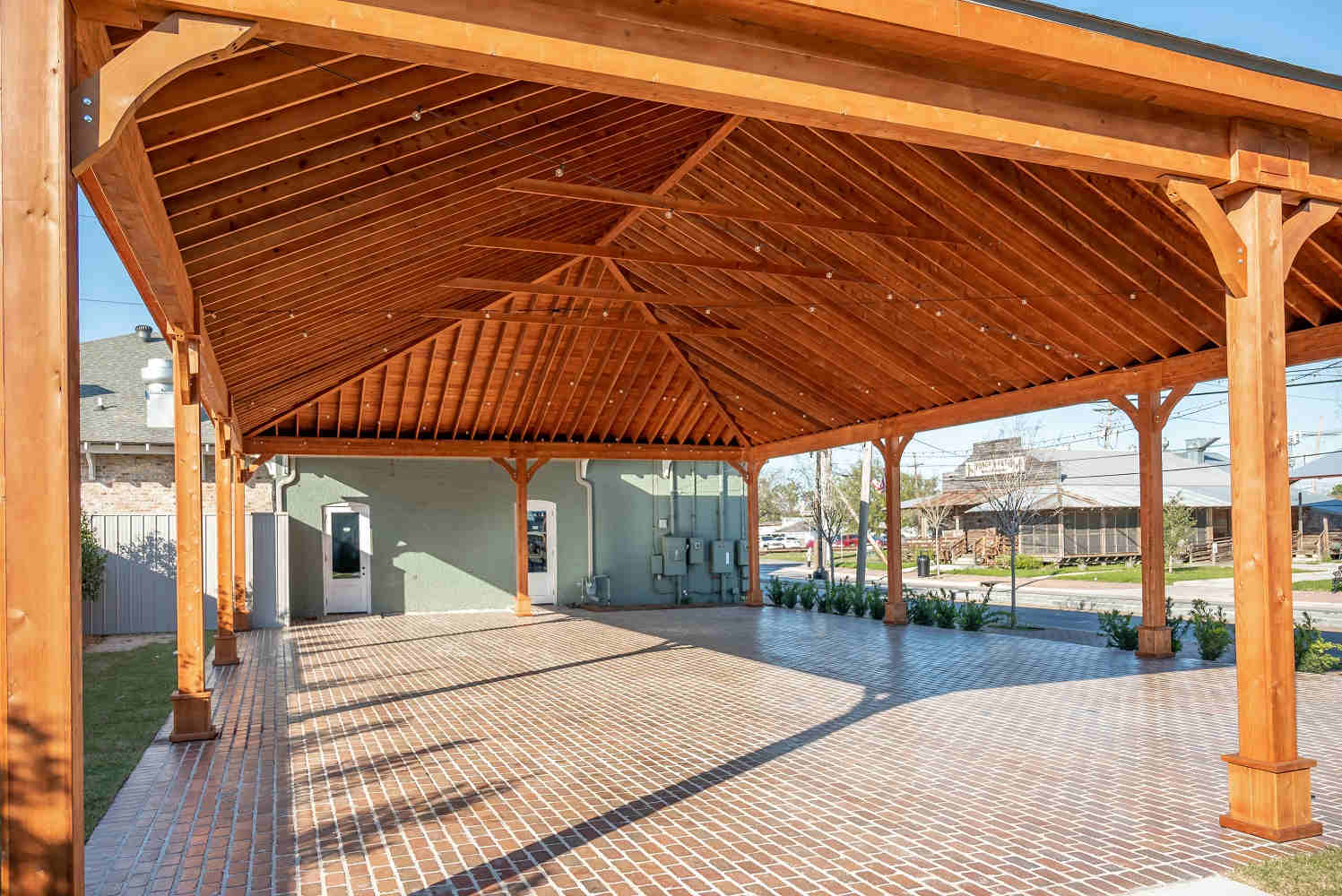 40x60 pavilion hip roof cedar