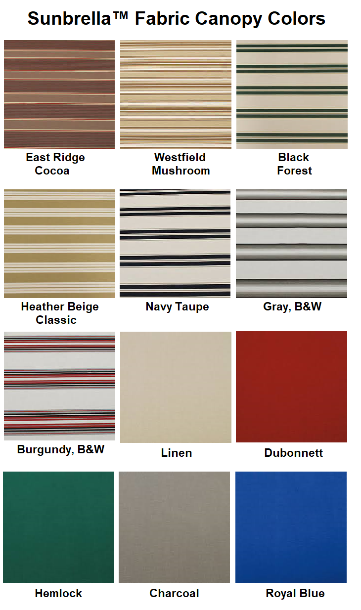 pergola canopy sunbrella fabric colors