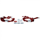 64-73 Ford Mustang Sicherheitsgurt - Zweipunktgurt - Dunkelrot - Tri-Bar Running Pony - Paar
