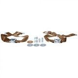 64-73 Ford Mustang Sicherheitsgurt - Zweipunktgurt - Beige - Tri-Bar Running Pony - Paar