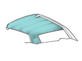65-68 Ford Mustang (Fastback) Dachhimmel - Light Aqua