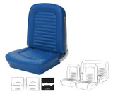 64-65 Ford Mustang (Convertible) Sitzbezüge - Standard - Blau - Vorne und hinten