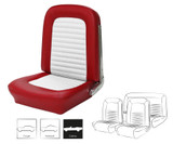 64-65 Ford Mustang (Convertible) Sitzbezüge - Standard - Rot/Weiß - Vorne und hinten
