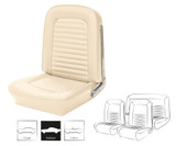 1965 Ford Mustang (Fastback) Sitzbezüge - Standard - Weiß - Vorne und hinten