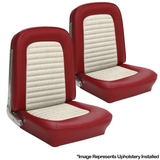 64-65 Ford Mustang Sitzbezüge - Standard - Rot/Weiß - Vorne