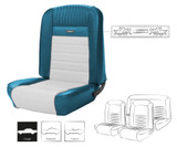 64-66 Ford Mustang (Hardtop) Sitzbezüge - Deluxe Pony - Blau/Weiß - Vorne und hinten