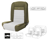 64-66 Ford Mustang (Hardtop) Sitzbezüge - Deluxe Pony - Ivy Gold/Weiß - Vorne und hinten