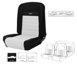64-66 Ford Mustang (Hardtop) Sitzbezüge - Deluxe Pony - Schwarz/Weiß - Vorne und hinten
