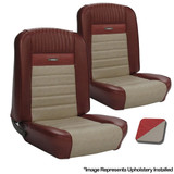 64-66 Ford Mustang (Hardtop) Sitzbezüge - Deluxe Pony - Rot/Weiß - Vorne und hinten