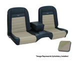 64-66 Ford Mustang (Hardtop) Sitzbezüge - Deluxe Pony - Bench Seat - Ivy Gold/Weiß - Vorne und hinten