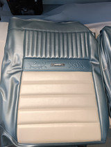 64-66 Ford Mustang (Convertible) Sitzbezüge - Deluxe Pony - Blau/Weiß - Vorne und hinten
