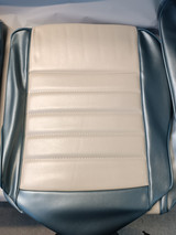 64-66 Ford Mustang (Convertible) Sitzbezüge - Deluxe Pony - Blau/Weiß - Vorne und hinten