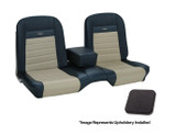 64-66 Ford Mustang (Convertible) Sitzbezüge - Deluxe Pony - Bench Seat - Schwarz/Weiß - Vorne und hinten