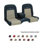 64-66 Ford Mustang (Convertible) Sitzbezüge - Deluxe Pony - Bench Seat - Schwarz/Weiß - Vorne und hinten