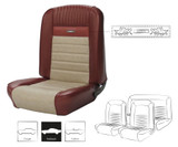 65-66 Ford Mustang (Fastback) Sitzbezüge - Deluxe Pony - Emberglow/Parchment - Vorne und hinten