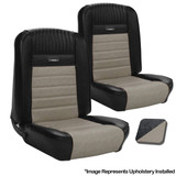 65-66 Ford Mustang (Fastback) Sitzbezüge - 	 Deluxe Pony - Schwarz/Weiß - Vorne und hinten