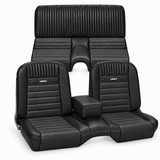 65-66 Ford Mustang (Fastback) Sitzbezüge - Deluxe Pony - Bench Seat - Schwarz - Vorne und hinten
