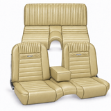 65-66 Ford Mustang (Fastback) Sitzbezüge - Deluxe Pony - Bench Seat - Parchment - Vorne und hinten