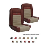 64-66 Ford Mustang Sitzbezüge - Deluxe Pony - Weiß - Vorne (35241704)