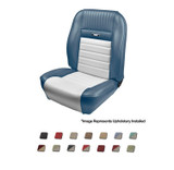 64-66 Ford Mustang (Hardtop) Sitzbezüge - Deluxe Pony Sport - Blau/Weiß - Vorne und hinten