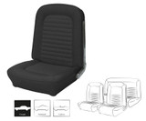 1966 Ford Mustang (Hardtop) Sitzbezüge - Standard - Schwarz - Vorne und hinten