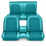 1966 Ford Mustang (Hardtop) Sitzbezüge - Standard - Bench Seat - Türkis - Vorne und hinten